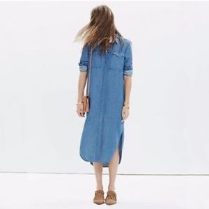 Madewell Blue Denim Maxi Dress